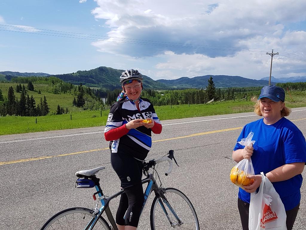 Elaines still smiling after 20 km.